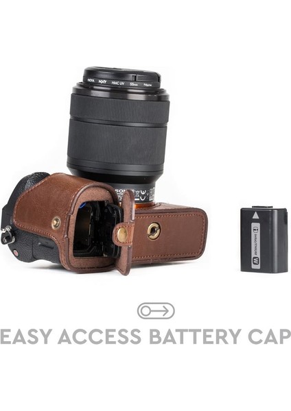 Sony Alpha A7S II, A7R II, A7 II (Tek Dip) Deri Fotoğraf Makinesi Kılıfı modelleri
