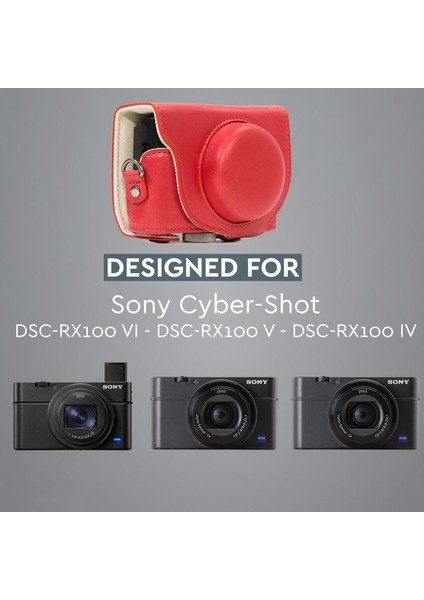 Sony Rx100VI, Rx100V, Rx100IV Suni Deri Kamera Çantası fiyatları