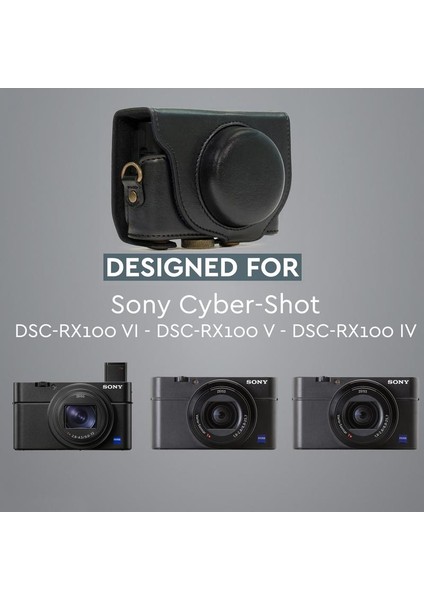 Sony Rx100VI, Rx100V, Rx100IV Suni Deri Kamera Çantası modelleri