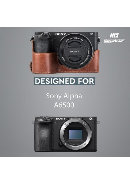 MG1204 Sony Alpha A6500 Hakiki Deri Kamera Çantası