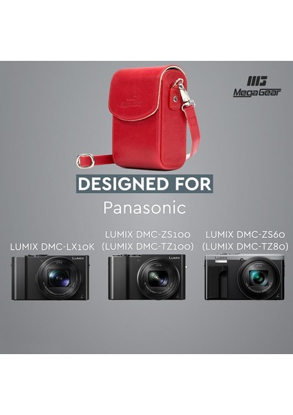 Panasonic ZS60,TZ80,LX10,TZ100 Suni Deri Kamera Çantası