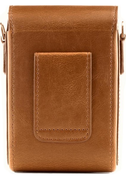 Canon G7 X, G7 X Mark III Suni Deri Dikey Kamera Çantası