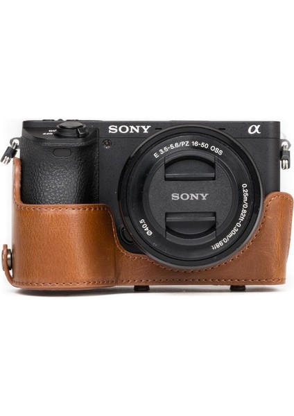 Sony Alpha A6500 (16-50 mm) Suni Deri Kamera Çantası
