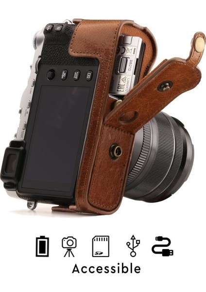 Fujifilm X-E3 Gerçek Deri Kamera Çantası