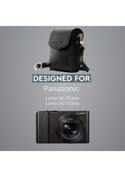 Panasonic ZS200, DC-TZ200 Suni Deri Dikey Kamera Çantası indirimleri