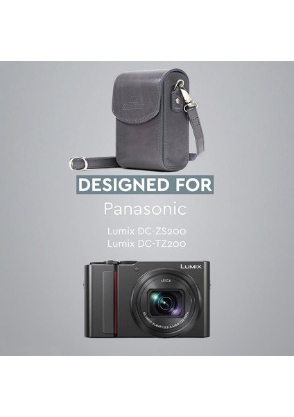 Panasonic ZS200, DC-TZ200 Suni Deri Dikey Kamera Çantası fiyatları