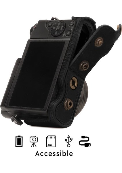 Panasonic Lumix GX900, 950 GF10 Suni Deri Kamera Çantası modelleri