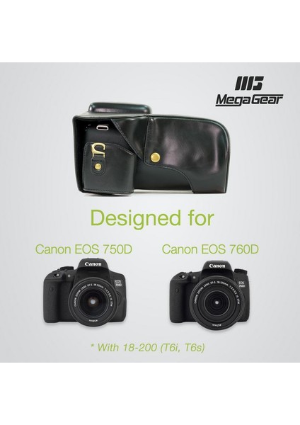 Canon EOS T6s, T6i, 750D, 8000D Suni Deri Kamera Çantası modelleri