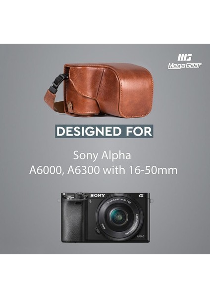 Sony Alpha A6000, A6300 Gerçek Deri Kamera Çantası