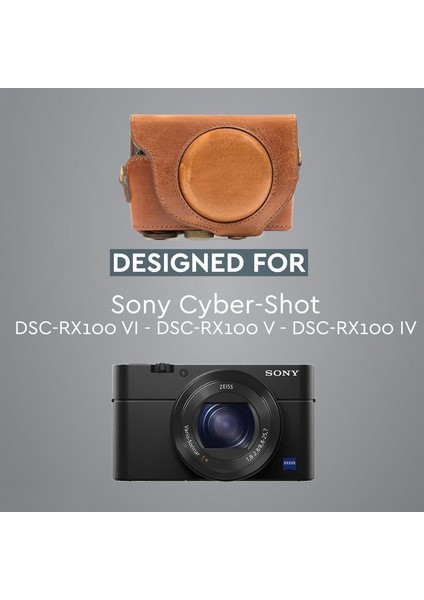 Sony Dsc-Rx100VI, 100V, 100IV Gerçek Deri Kamera Çantası