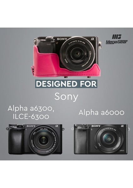 Sony Alpha A6000 A6300(16-50mm) Suni Deri Kamera Çantası modelleri