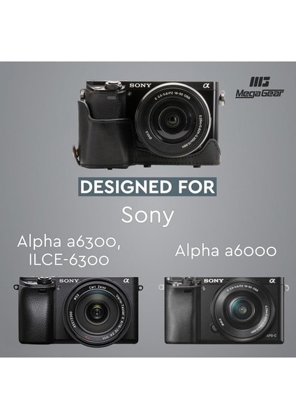 Sony Alpha A6000 A6300(16-50mm) Suni Deri Kamera Çantası