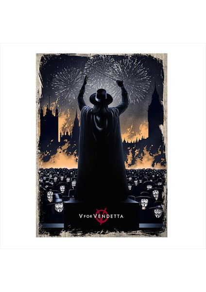 Ahşap Tablo V for Vendetta