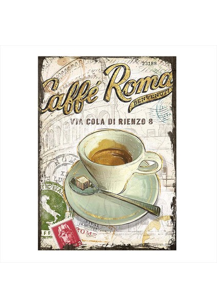 Ahşap Tablo Roma Kahvecisi