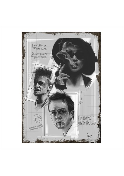 Ahşap Tablo Fight Club Dövüş Klübü