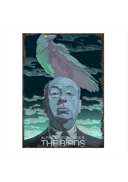 Ahşap Tablo Alfred Hithcock The Birds