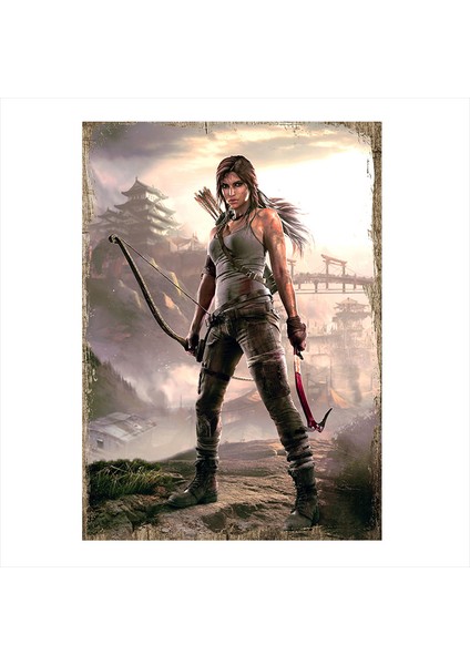 Ahşap Tablo Lara Croft Tomb Raider