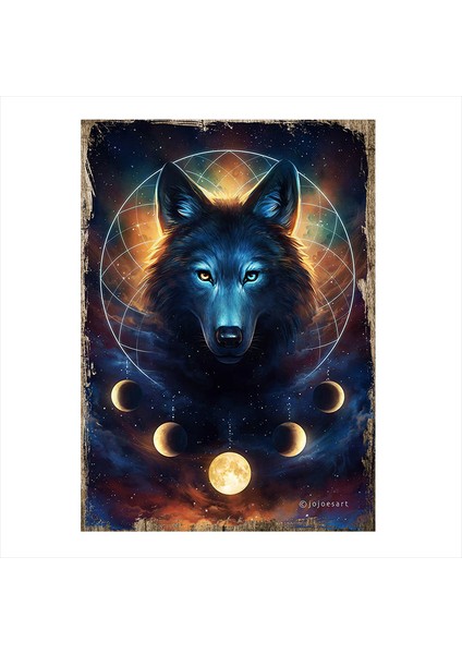 Ahşap Tablo Kurt Dreamcatcher
