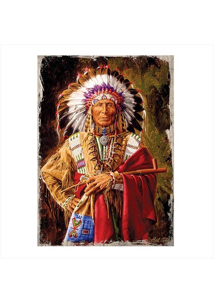 Ahşap Tablo Kabile Reisi