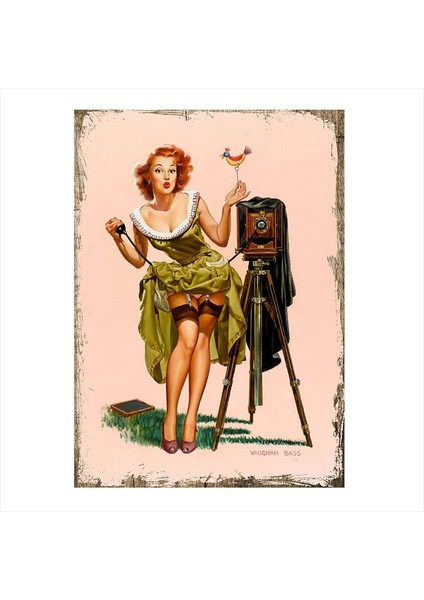 Ahşap Tablo Fotoğrafçı Kız