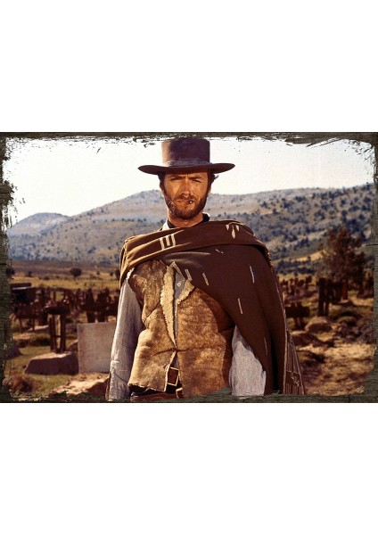 Ahşap Tablo Clint Eastwood