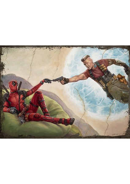Ahşap Tablo Deadpool 2