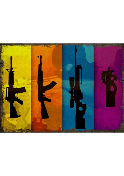 Ahşap Tablo Cs Go Silah Çeşitleri