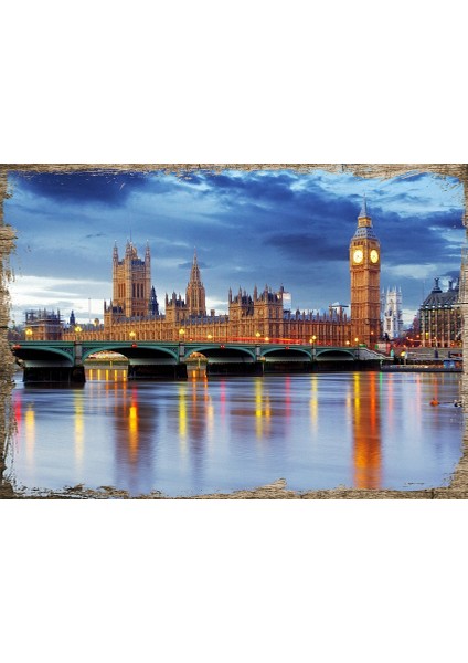 Ahşap Tablo Londra Şehri