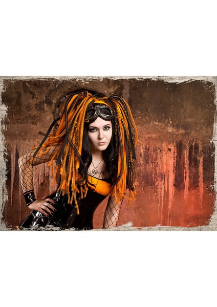 Ahşap Tablo Cyber Goth Kızlar