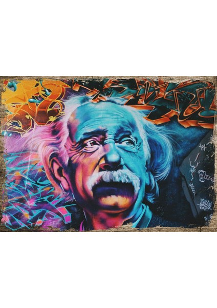 Ahşap Tablo Başarıda Zeka Önemli Einstein