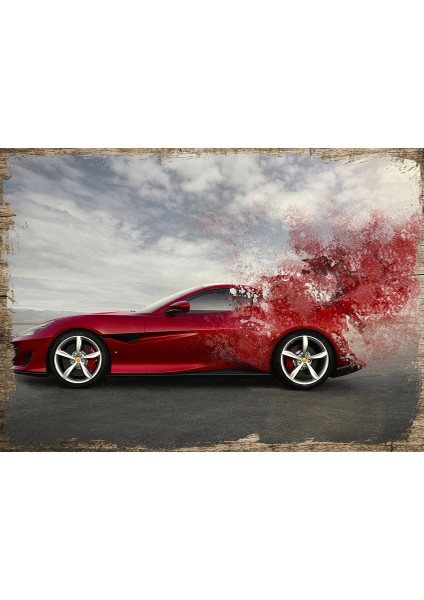 Ahşap Tablo 2018 Ferrari Portofino