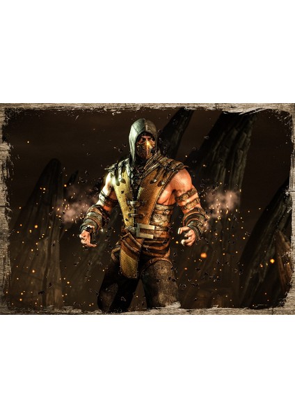 Ahşap Tablo Scorpion Mortal Kombat