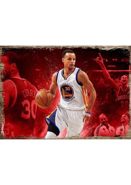 Tablomega Ahşap Tablo Golden State Warriors