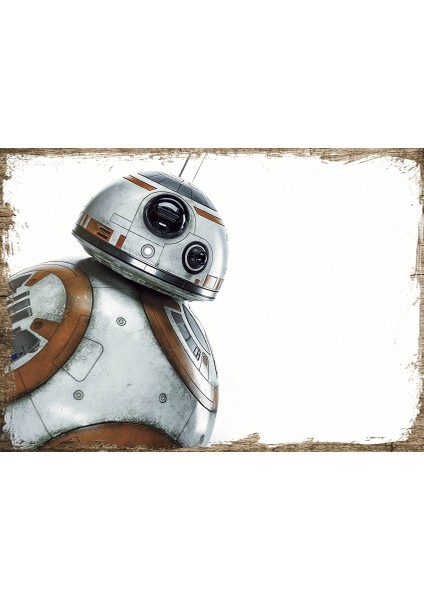 Ahşap Tablo Star Wars BB-8 Robot