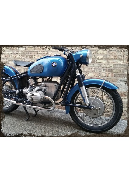 Tablomega Ahşap Tablo Eski BMW Motorsiklet