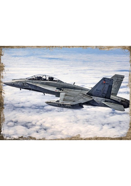 Ahşap Tablo CF-18 Hornet Avcı Uçağı