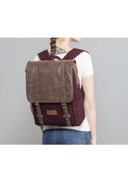 NYP Burgundy Backpack Laptop Bölmeli Sırt Çantası