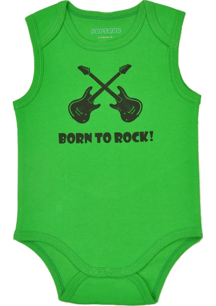 Popique Organics Born To Rock Kolsuz Yeşil Organik Body