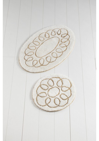 Safir Ekru 2 Li Set Banyo Halısı