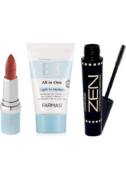 Bb Krem Açıktan Ortaya + Zen Mascara + Bb Ruj 03
