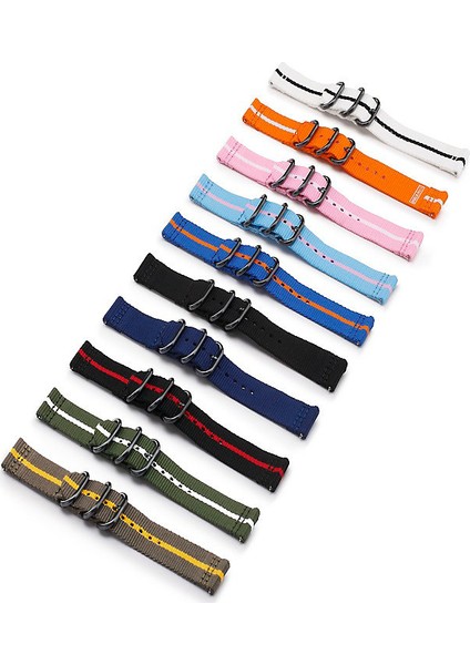 Strap Studio Gear Sport Premium Nato Kayış Pembe / Beyaz