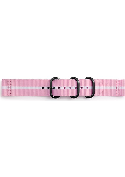 Strap Studio Gear Sport Premium Nato Kayış Pembe / Beyaz