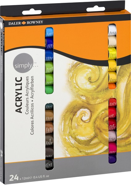 Daler Rowney Simply Akrilik Boya Seti 24X12Ml