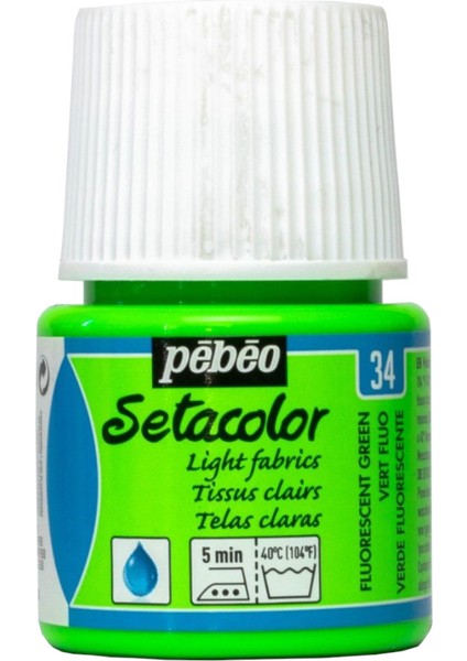 Setacolor Light Fabrics Kumaş Boyası 45Ml N:34 Flo. Green