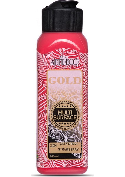 Gold Multi Surface Satin Akrilik Boya 140Ml 224 Çilek Kırmızı