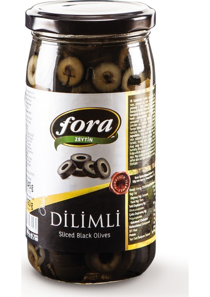 Dilimli Siyah Zeytin Kavanoz 160 gr