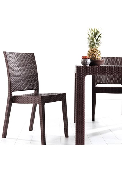 Rattan Clanice 90 Masa Takimi Kahve