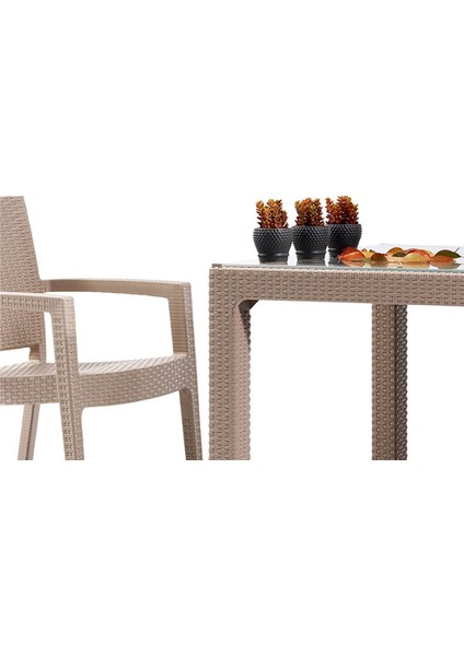 Rattan Zenit Masa Takimi Kapuçino