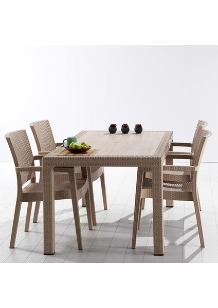 Classi 150 Rattan Dikdörtgen Masa - Kapuçino modelleri