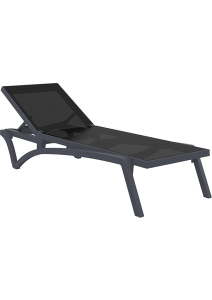 Contract Pacific Şezlong Koyu Gri/Siyah